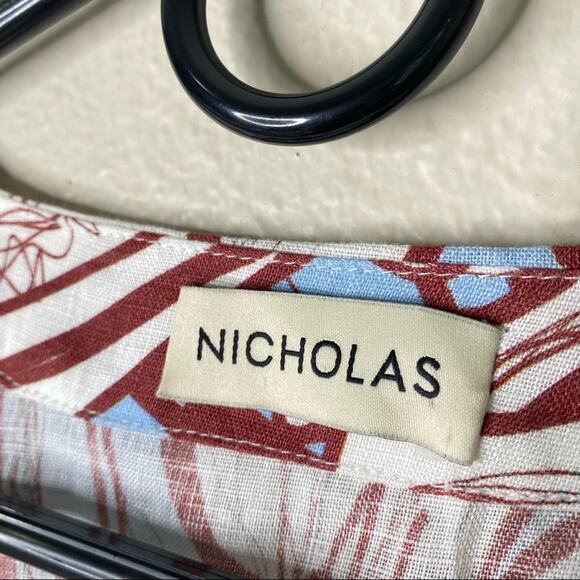 NICHOLAS Linda Linen Dress in Mocha Etched Floral Size US 4 - Picture 11 of 13